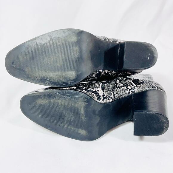 Steve Madden Dallas Reptile Print Zip Ankle Boots Size 8M Western Heels Used - Picture 6 of 10